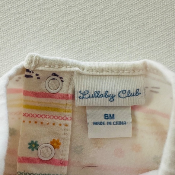 Lullaby Club 6 Months Baby Girl Pink Bunny Overalls Bodysuit Set Outfit Spring - Picture 6 of 6